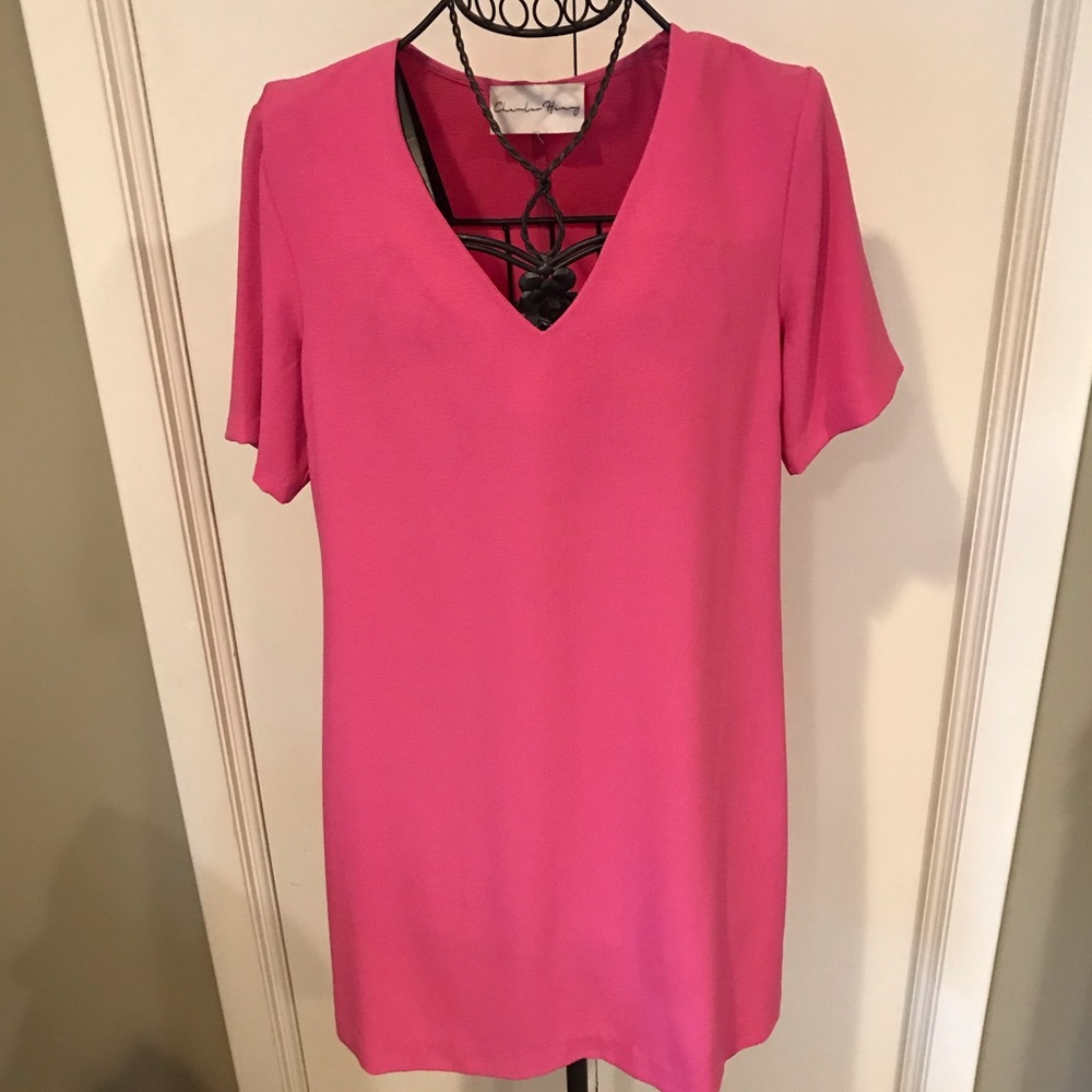 Charles Henry pink shift dress